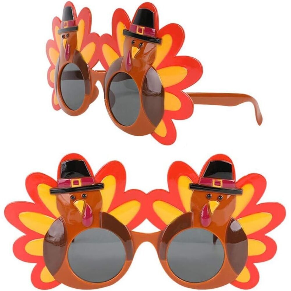 Thanksgiving Turkey Sunglasses Props 2 Pack Cartoon Eyeglasses Party Favors